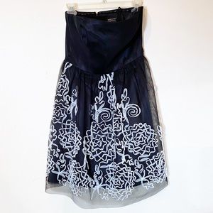 Adrianna Papell Strapless Lace Floral Dress